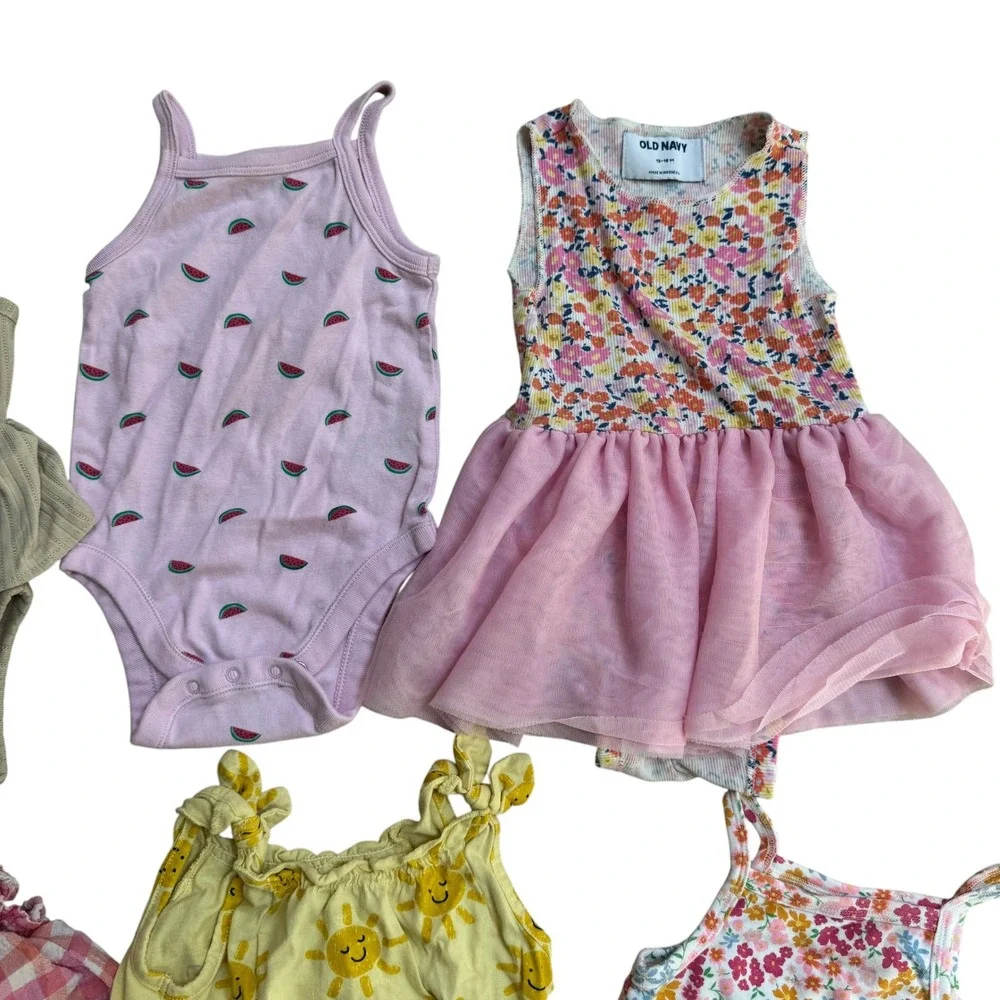 Baby Girl 12-18M Romper Bodysuit Bloomer Bundle Pink Yellow Summer‎ Floral 10pc